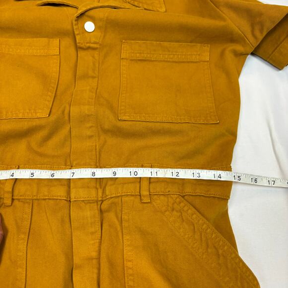 Big Bud Press Gold Short Sleeve Jumpsuit Women's Medium Boho Indie Twee - Picture 7 of 9